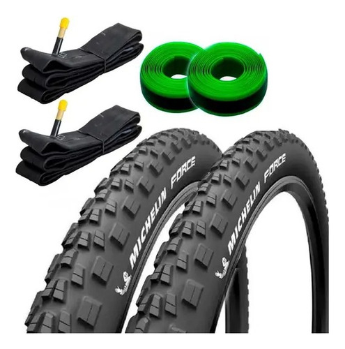 2_pneu Michelin Force Aro 29x2.25 + Fita+camara Bicicleta Mt