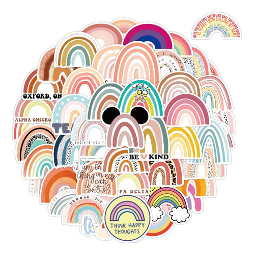 50 Pegatinas De Puente De Arco Iris, Cuaderno, Taza De Agua