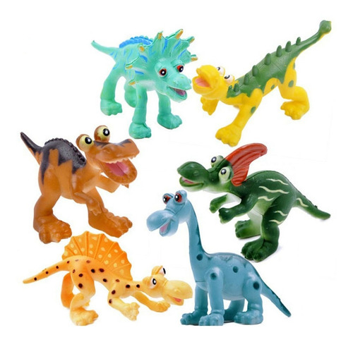 Imagen 2 de 10 de Set De Dinosaurios X6 10cm Divertido Rex Juguete Niño Regalo