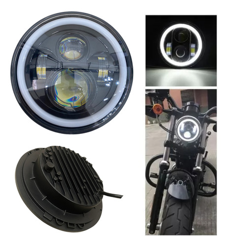 Farol Led Redondo Olho De Anjo Moto Carro Universal Branco