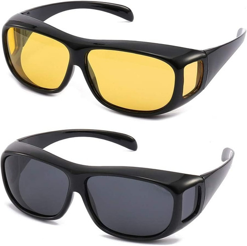 Pack X2 Lentes Gafas De Sol Conducir Polarizado Día Noche Hd
