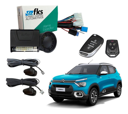 Alarme Automotivo Dedicado Citroen C3 2023 Com 2 Controles F