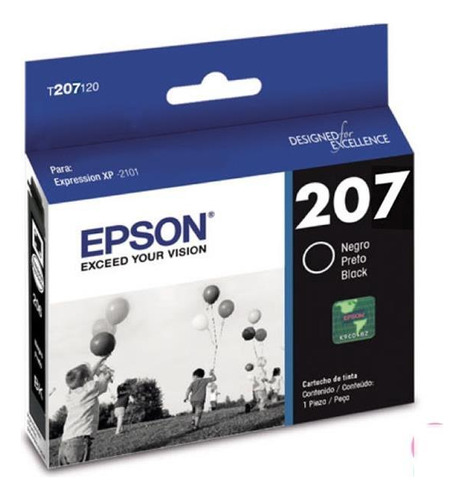 Cartucho Original Epson 207 Negro Xp2101 Extra Rendimiento