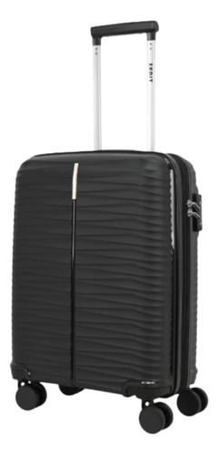 Valija Maleta Carry On 20 Polipropileno Resistente Flexible Negro Rayas
