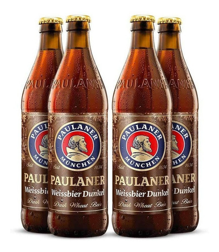 Pack 4 Cervejas Paulaner Weissbier 500ml Dunkel