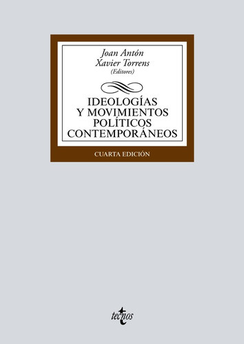 Ideologãâas Y Movimientos Polãâticos Contemporãâ¡neos, De Antón, Joan. Editorial Tecnos, Tapa Blanda En Español