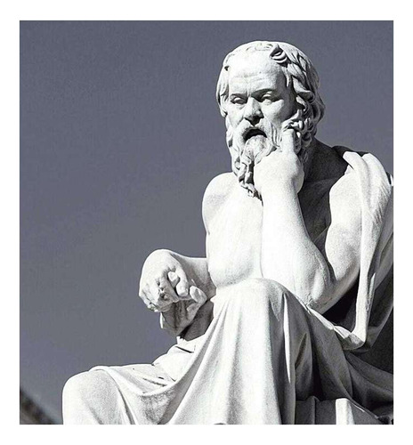 Vinilo 100x100cm Socrates Filosofia Pensamiento Griego M4