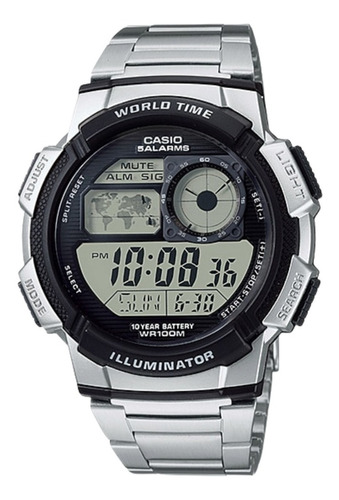 Imagen 1 de 9 de Reloj Casio Plateado Original Ae-1000wd-1av