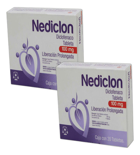 Nediclon C/20 Tabs. L.p. 100 Mg. Pack De 2