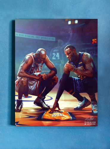 Cuadro Basquet Air Jordan Lebron Kobe Bryant Lakers - 20x30