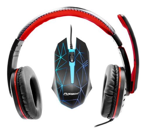 Kit Gamer Audifonos Y Mouse Con Led Fussion Kit-1001 B60436