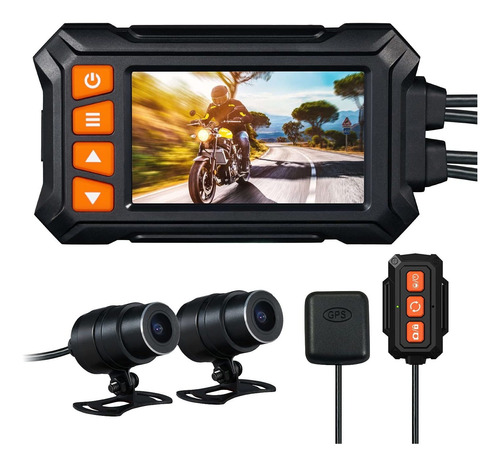 Camara Motocicleta Dual Fps Salpicadero Impermeable Lcd Gran