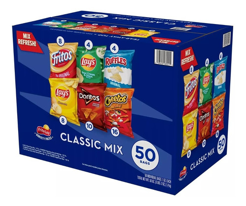 Caja 50 Classic Mix Cheetos Lays Fritos Importado 1.4 Kg