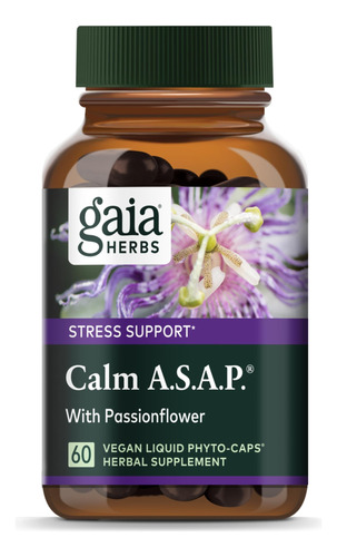 Gaia Herbs Calm A.s.a.p. Suplemento De Apoyo Al Estres, Con