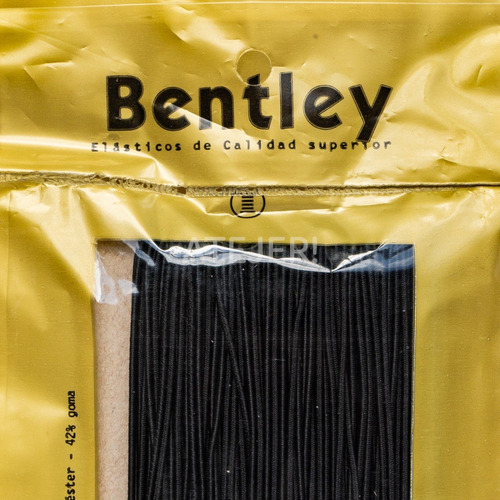 Imagen 7 de 8 de Elástico Redondo Bentley Art 84 De 2mm X 50 Metros Negro