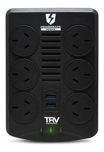 Imagen 1 de 1 de Estabilizador De Tension Trv Powersafe Usb 6tomas/usb/rj45 Negro