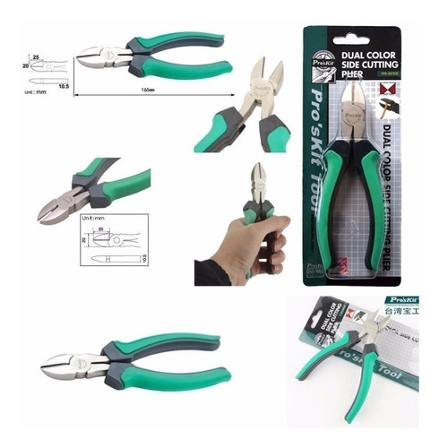 Imagen 7 de 8 de Alicate De Corte Proskit Acero Carbono 1pk-067ds 165mm