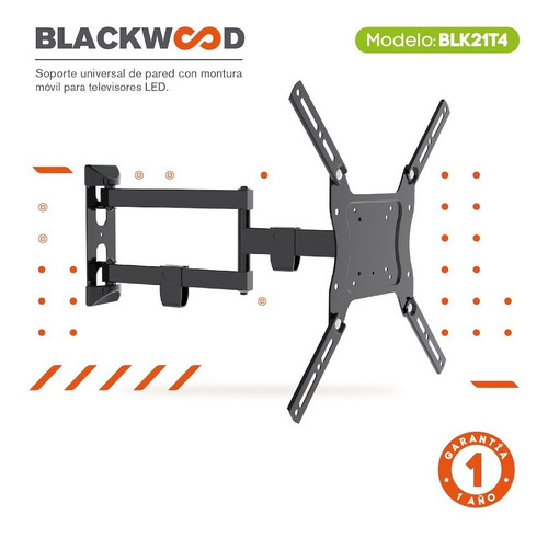 Imagen 6 de 10 de Soporte Tv 14 26 32 40 42 43 49 50 55 Brazo Movil Blackwood