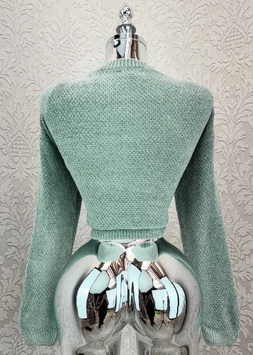Sueter Cerrado Tejido Chenilla Extra Suave Cuello Redondo