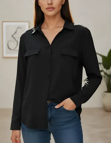 Blusa Dama Moda Casual Manga Larga 3/4 Elegante Holgada