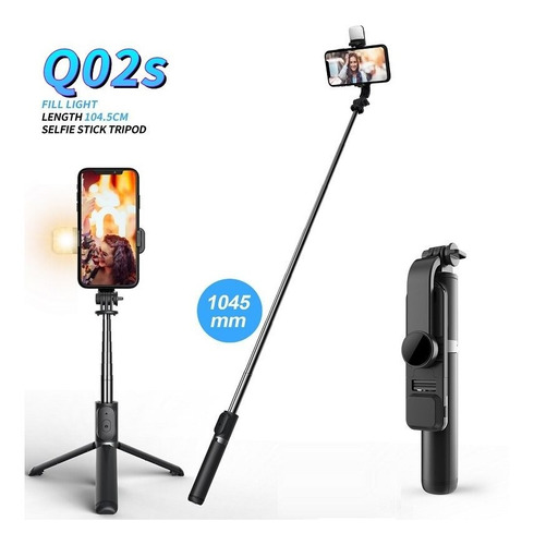 Palo De Selfie Inalámbrico Bluetooth Plegable Con Luz