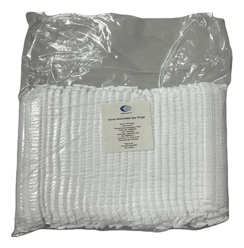 Gorro Desechable Tipo Oruga Caja X 50 Bolsas X 100 Unds