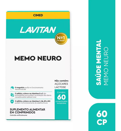 Kit 6 Suplemento Lavitan Memo Neuro 60 Comprimidos - Cimed
