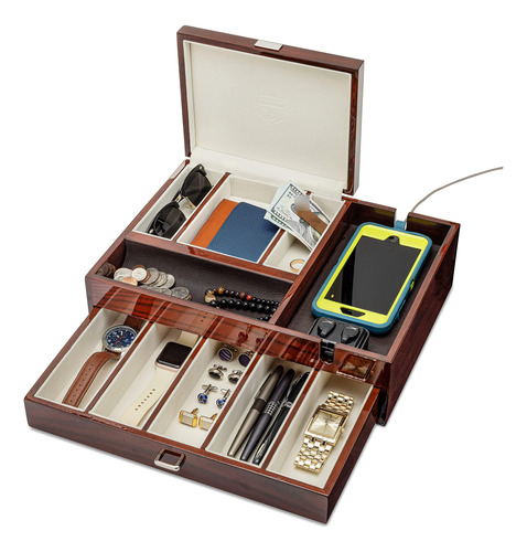 Houndsbay Admiral Dresser Valet Box Y Organizador De Joyero