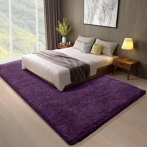Alfombra Piso Nordico Pelo Mono Liso Rectangular 140 X 200 2 M 1.4 M Violeta