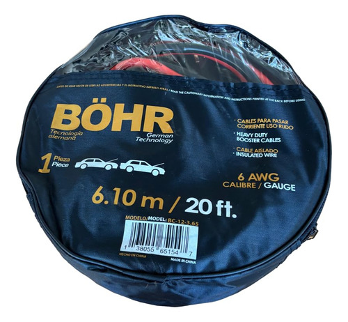 Cable De Arranque 13.3 Mm 6.1 M Premium Para Autos Y Suvs