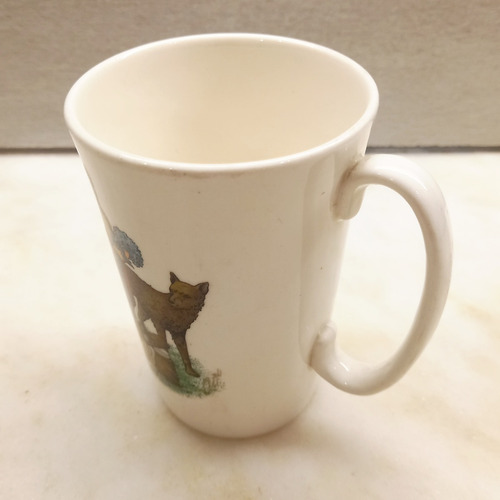 Taza, Jarrito Antiguo De Loza. Motivo Infantil. Colección. (Usado)