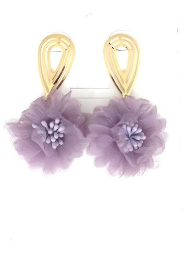 Imagen 1 de 2 de Aretes Grandes Livianos Elegantes Estilo Flor
