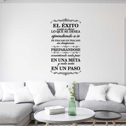 Vinil Decorativo Frase Motivacional El Éxito Consiste