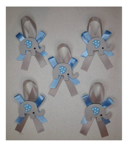 30 Distintivos Elefante Azul Baby Shower 