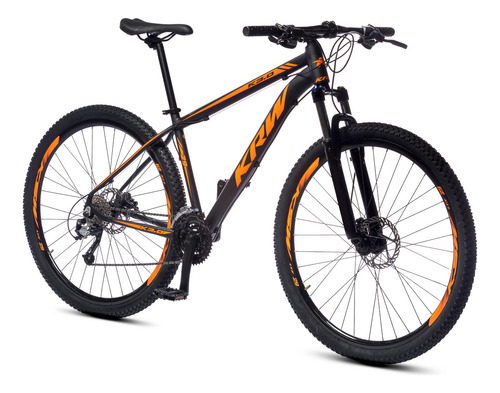 Bicicleta Aro 29 Krw Alumínio 24 Vel Freio A Disco X42 Cor Preto/Laranja Fosco Tamanho do quadro 21