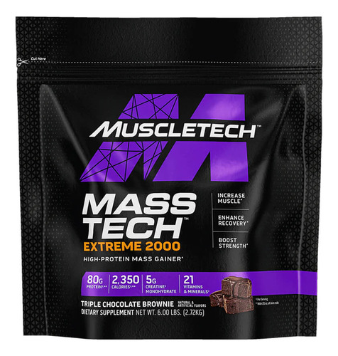 Mass Tech Xtreme 2000 6 Lb Muscletech Ganador Masa Muscular Triple Chocolate Brownie