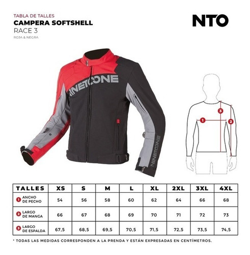 Campera Nto Softshell Race 3 Negro/rojo M - Bondio