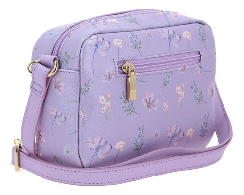 Bolso Crossbody Chico Gorett Kleen Lila Para Mujer Floreado Lila Floreado Oro Lila