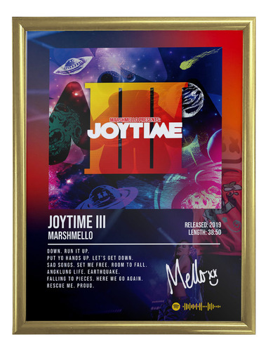 Cuadro Marshmello Joytime Iii Album Diseño C/marco 60x50