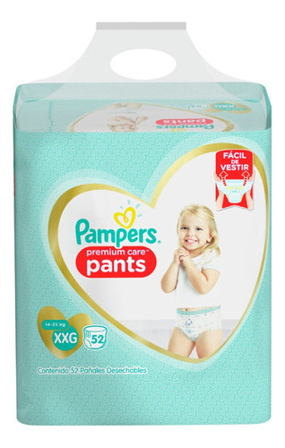 Pañales Desechables Pampers Premium Care Pants Xxg 52 Uds.