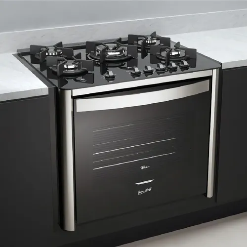Fogão de Embutir Fischer 5 bocas Tripla Chama Gran Cheff com Grill Mesa Vidro