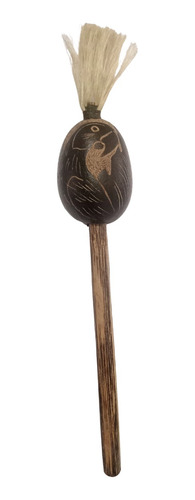 Maraca De Pamuco Con Tallado De Guacamayo. Amazónica