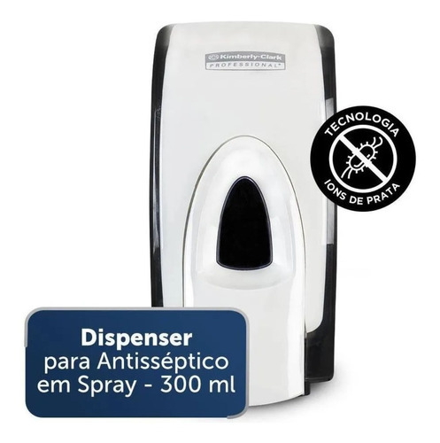 Dispensador de alcohol en aerosol antiséptico, 300 ml, color blanco Kimberly