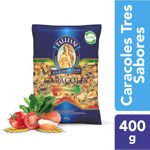 Pasta Caracol Tres Sabores Talliani N°36 400g