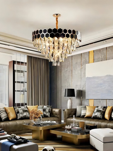 Lustre Pendente Nitrolux LTR018 Legitimo Cristal Luxuoso Clássico 80cm E14x1