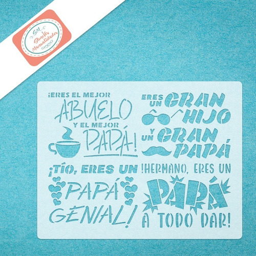 Plantilla Manualidades Frases Día Del Padre 03 Carta Stencil