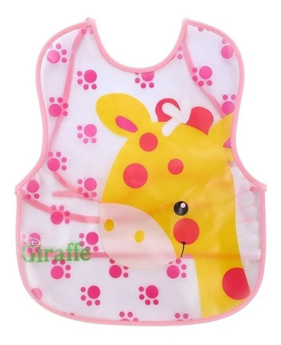 Babero Plastico Transparente Bebe Chico Animales Impermeable