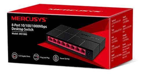 Switch Gigabit 10/100/1000 Mbps 8 Portas Mini - Mercusys