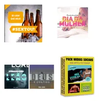 Comprar Artes Mídias Sociais Editáveis Photoshop Pack 200 Projetos