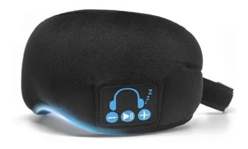 Tapa Olho Bluetooth Fone De Ouvido Máscara Dormir Meditar Cor Preto